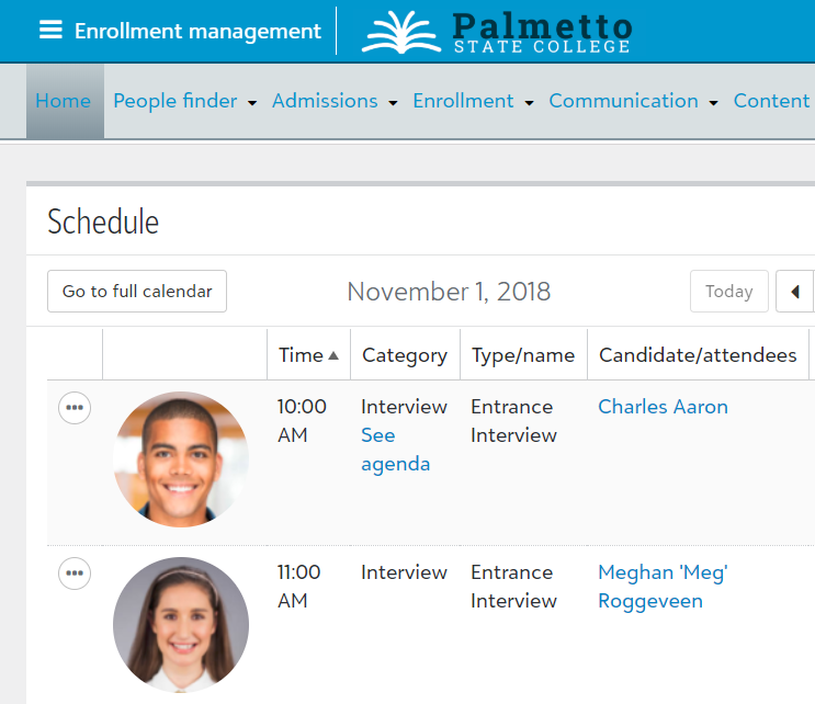 Enrollment Management Screenshot.