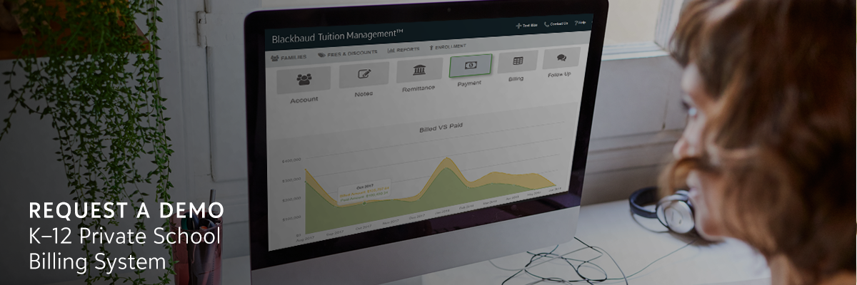 Request a demo of Blackbaud’s K–12 private school billing system software.