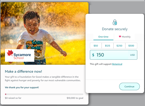 Optimized donation form example